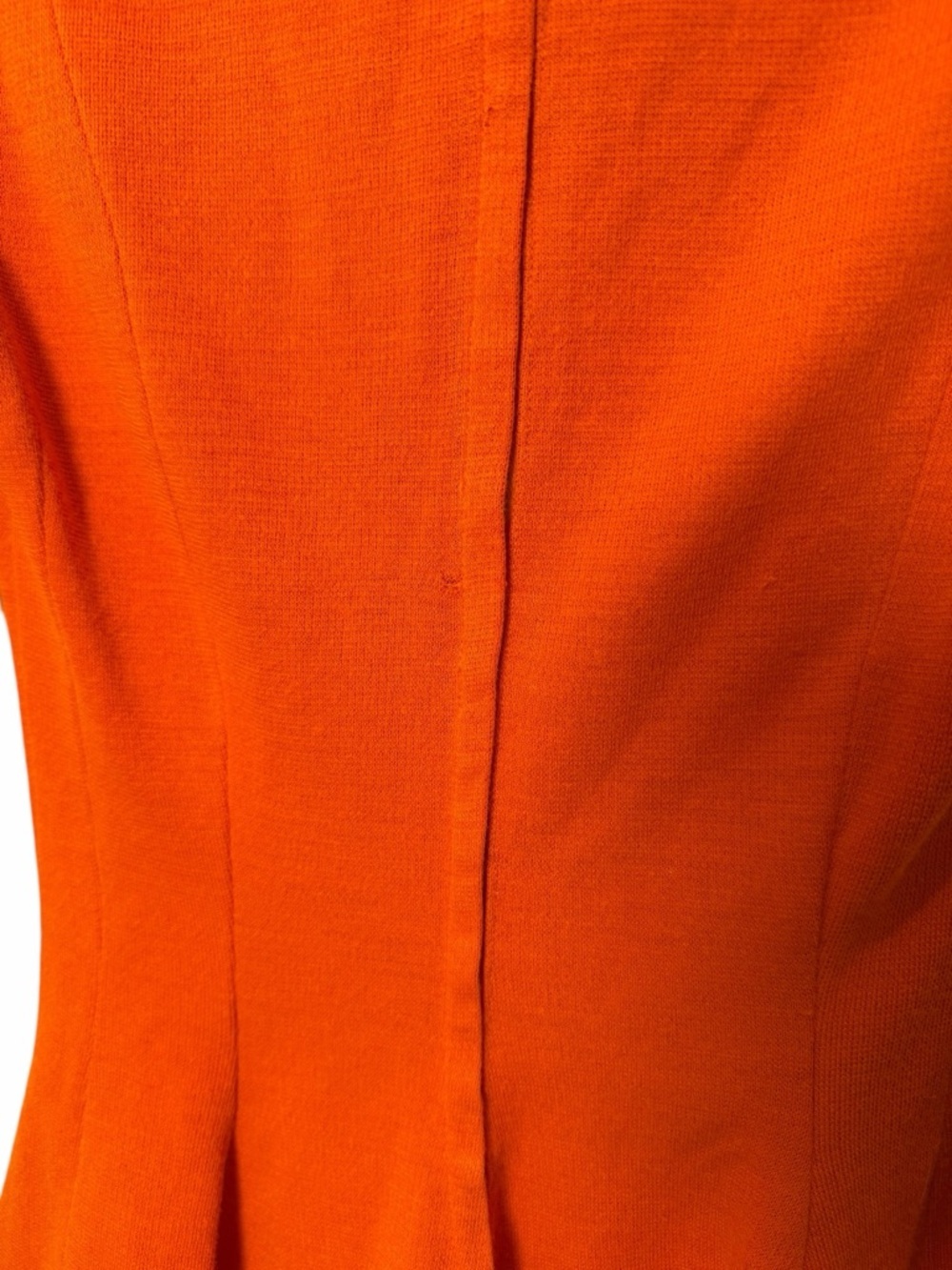 Vintage 60s Mod Micro Mini Dress Vibrant Orange White Contrast Fit and Flare S - Picture 8 of 9